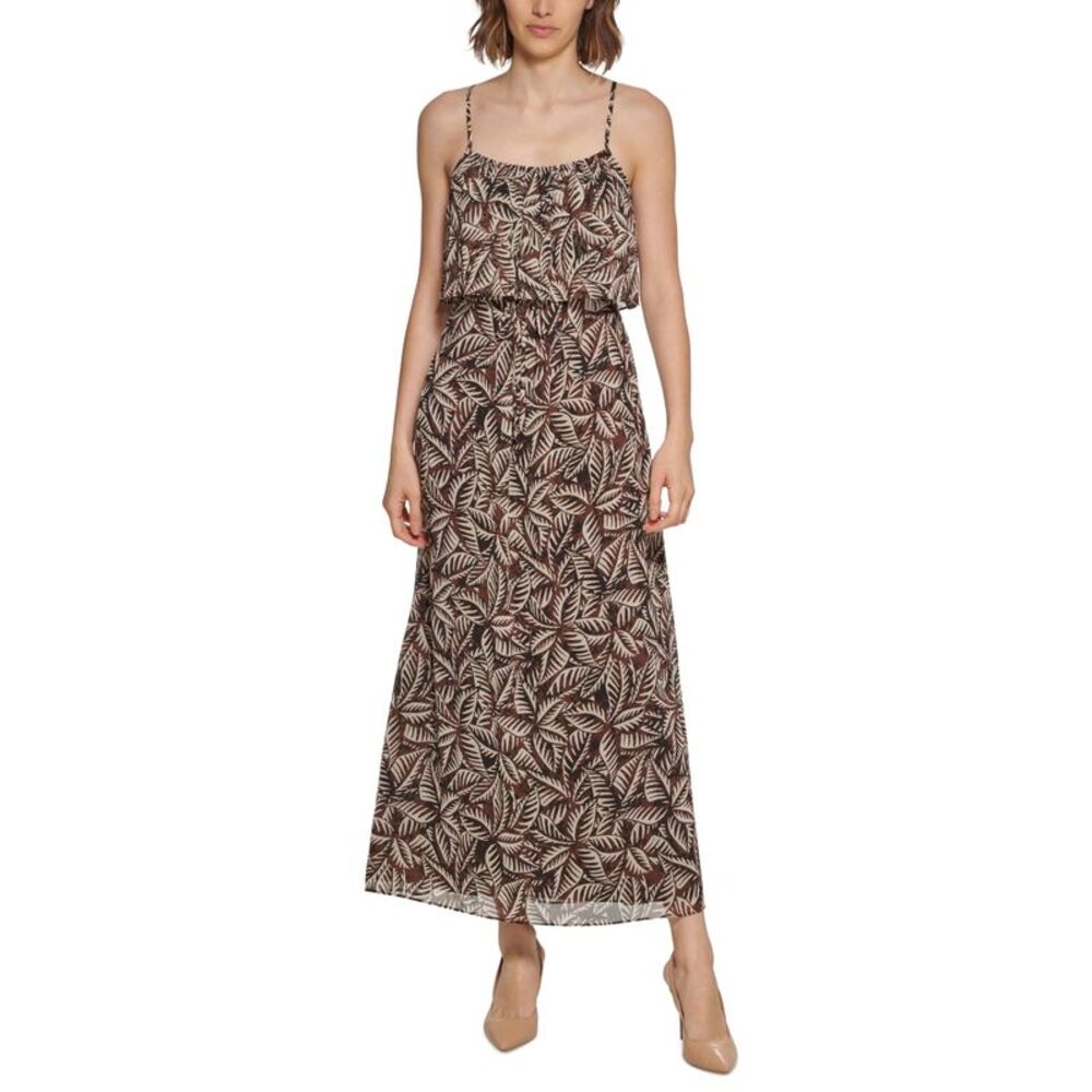 Calvin Klein Popover Maxi Dress In Tropical Combo 6